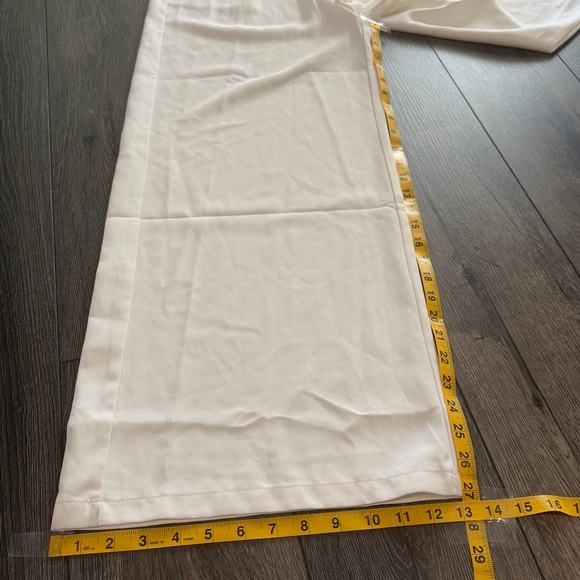 ChicMe White Pearl Strap Bow Wide Leg Jumpsuit Size M Elegant Wedding Easter - Picture 14 of 16